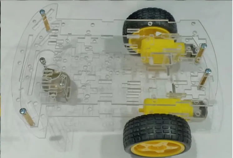 هيكل سيارة ذكية شفاف من الأكريليك بنظام 2WD وطبقتين لمشاريع Arduino