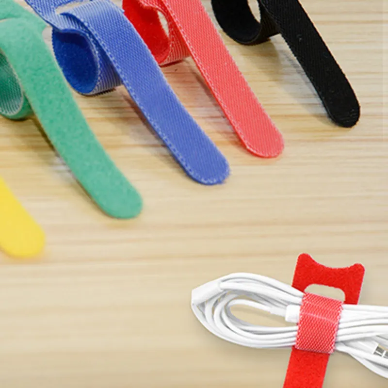 Reusable Nylon Hook-and-Loop Cable Tie 10cm, Random Color (1 pc)