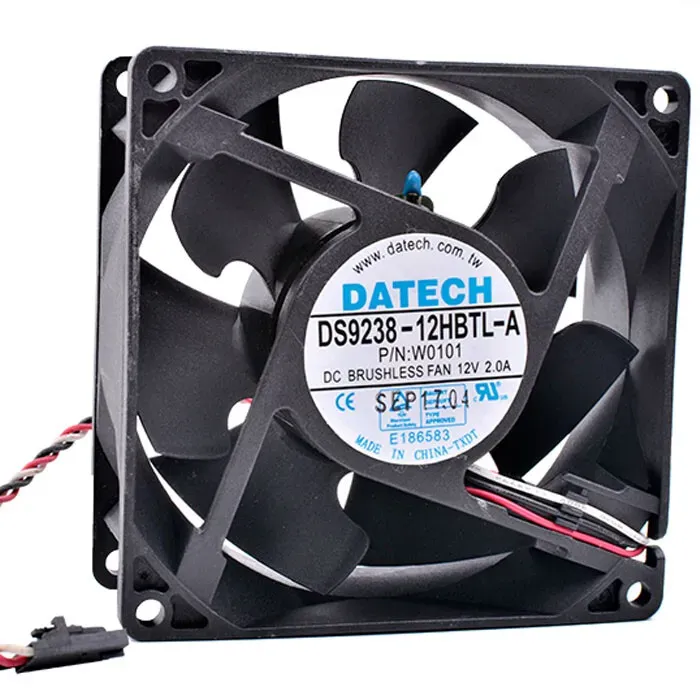 مروحة تبريد تيار مستمر DATECH DS9238-12HBTL-A ‏12 فولت ‏2 أمبير ‏90×90×38 مم