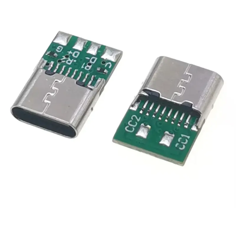 USB Type-C Female Socket Solder Wire Adapter 4 Pin with Dual 5.1kΩ Resistors