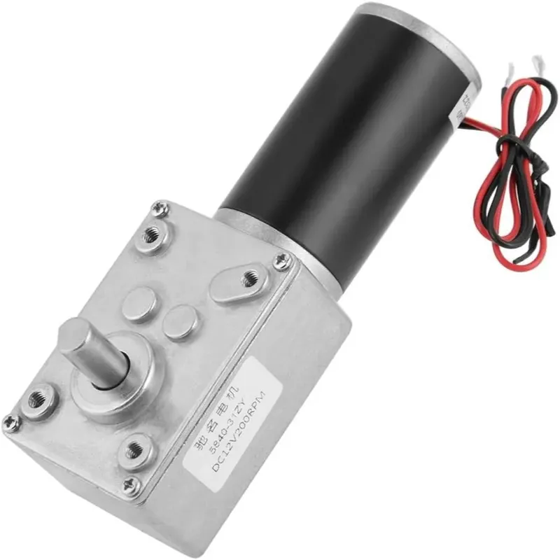5840-31ZY 12V High Torque Worm DC Gear Motor 200RPM D-Shaft 8mm
