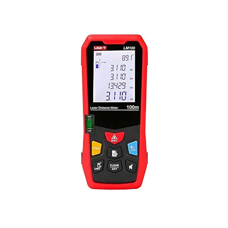جهاز قياس المسافة بالليزر UNI-T LM100 بمدى 100 متر ووضعي المساحة والحجم
