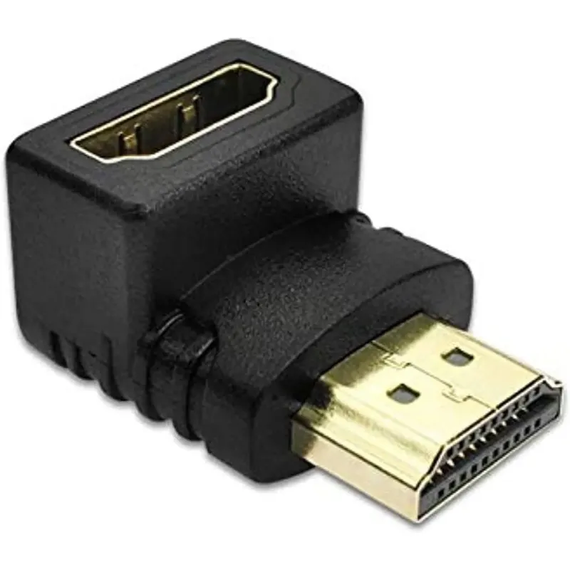 HDMI Male to Female Right-Angle Adapter Coupler (Black)