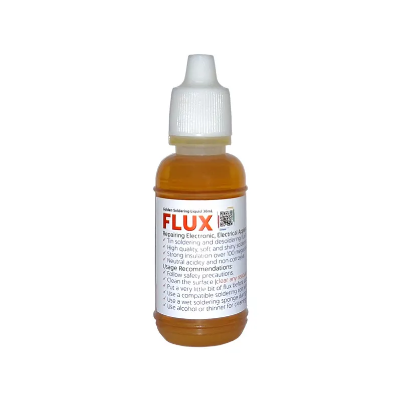 Golden Liquid Flux 30mL for Electronics (Rosin-Based)