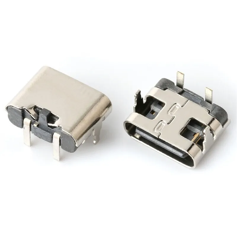 Female USB Type-C Connector Horizontal PCB Mount, 2-Pin
