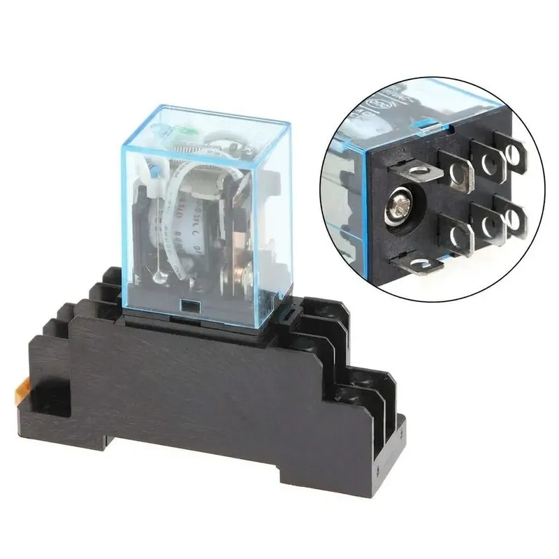 LY2N-J DPDT 12VDC Relay 8-Pin with PTF08A Socket