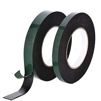 Double-Sided Adhesive Tape Black, 1.5 cm and 2 cm x 5 m