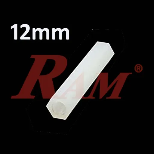 Nylon Hex Standoff Spacer M3 x 12 mm, Female-Female