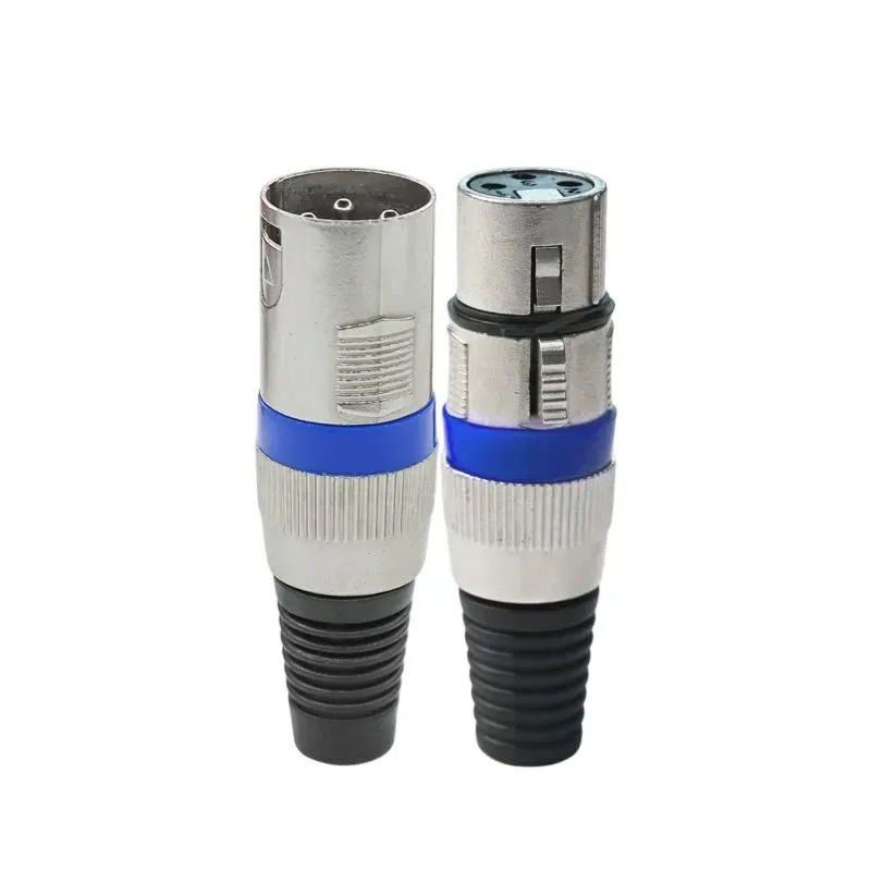 موصل XLR ثلاثي الأطراف للكابلات نوع ذكر/أنثى بحلقة زرقاء