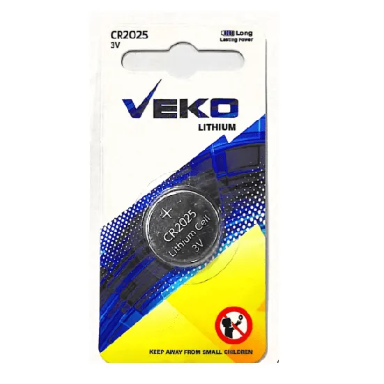 Veko VR2025 3V Lithium Coin Cell Battery (150 mAh)