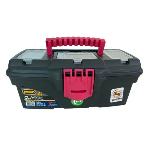 Mano 13-inch Red Plastic Tool Box with 3 Mini Boxes
