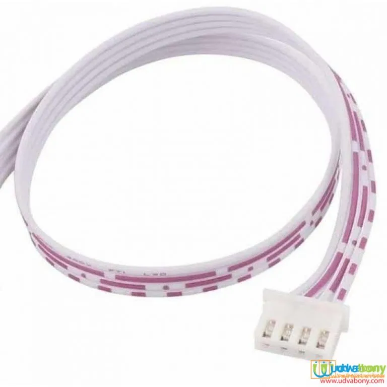 موصل JST XH رباعي الأطراف بسلك أبيض طول 20 سم 26 AWG