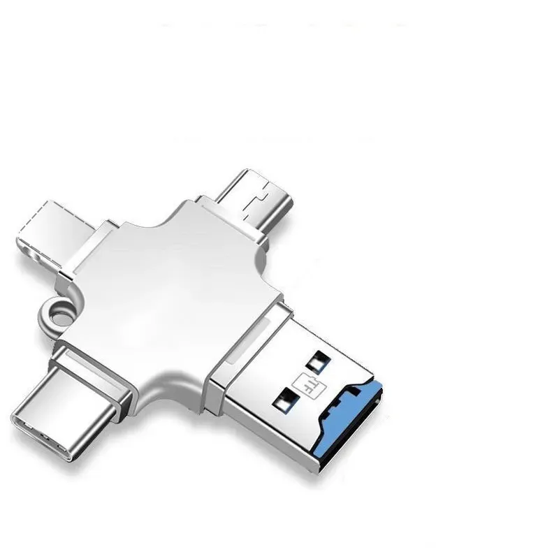 3-in-1 Mobile Card Reader with Micro USB, USB-C and Lightning
