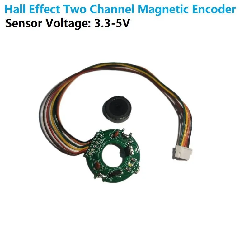 Hall Effect Two-Channel Magnetic Rotary AB Encoder for DC Motors