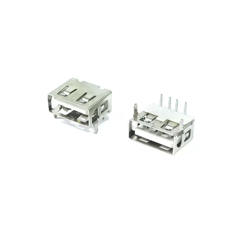 USB Type-A Female PCB Connector, Angled, Through-Hole, 4-Pin