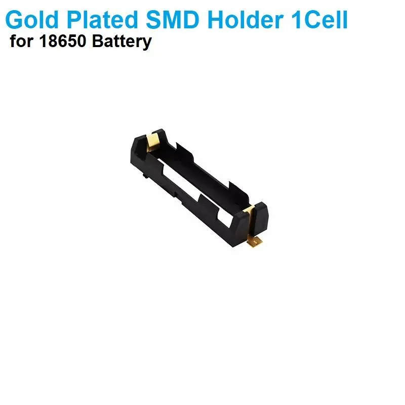 18650 Li-ion Battery Holder, 1 Cell, SMD Gold-Plated Pads