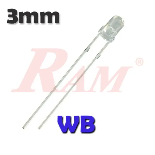 3mm Blue Round Through-Hole LED (DIP)