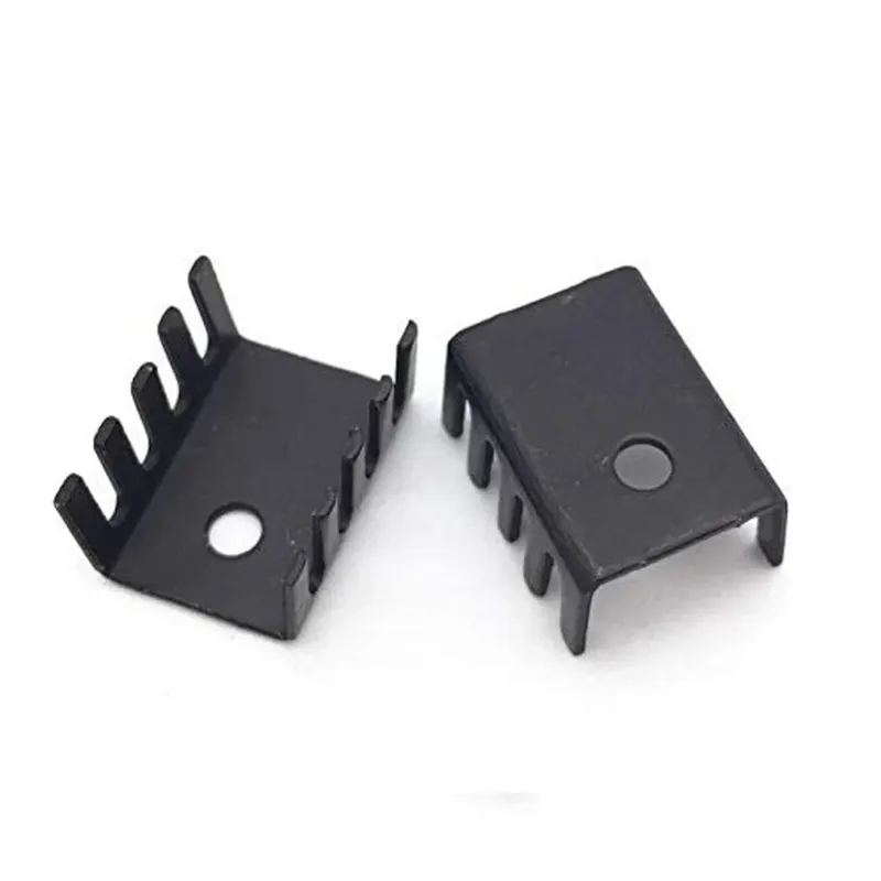 مشتت حرارة TO-220 من الألومنيوم 20×15×10 مم أسود بشكل حرف U