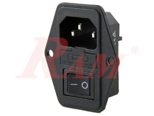 AC Power Inlet Connector with On/Off Switch and Fuse Holder
