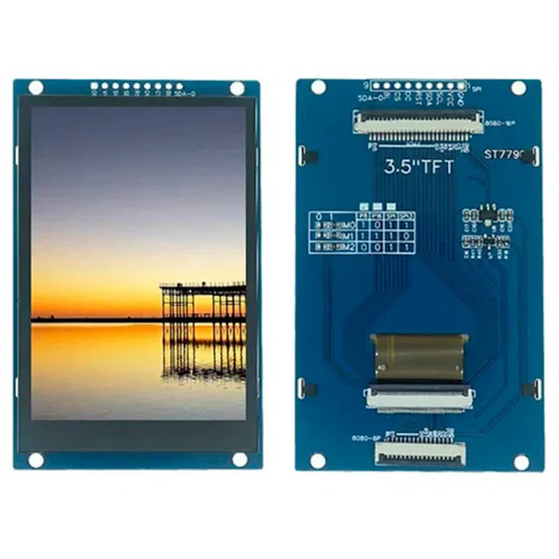 شاشة TFT مقاس 3.5 بوصة بدقة 320×480 عبر SPI بالمتحكم ST7796S