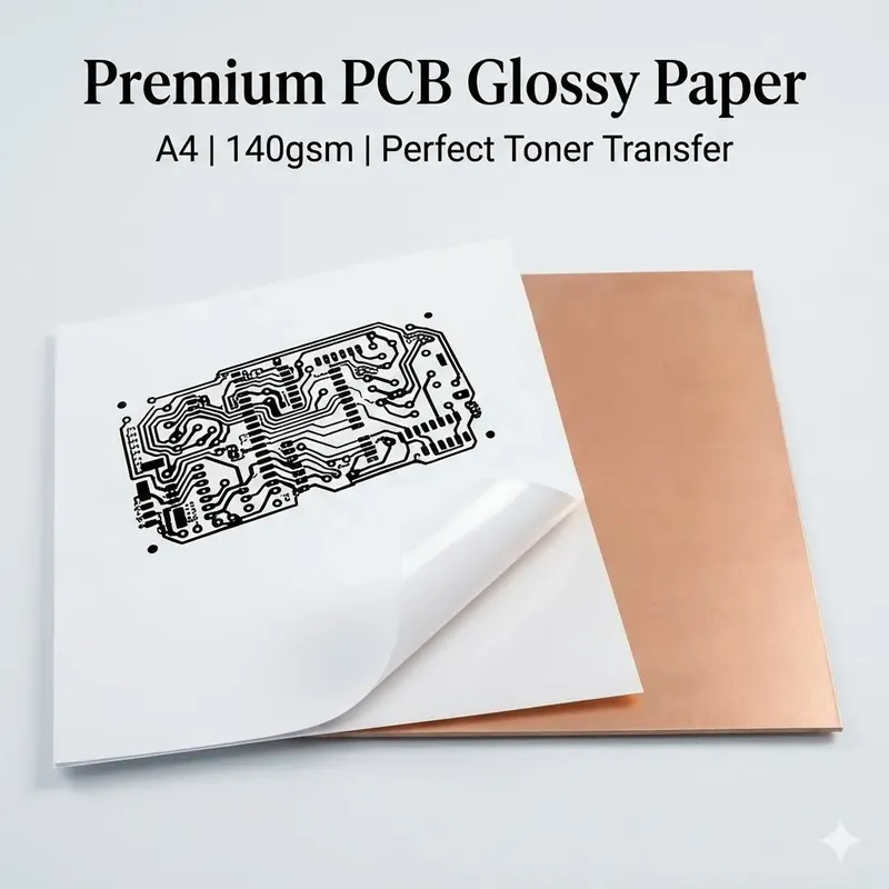 ورق نقل تونر PCB لامع مقاس A4 وزن 140 جم (ورقة واحدة)