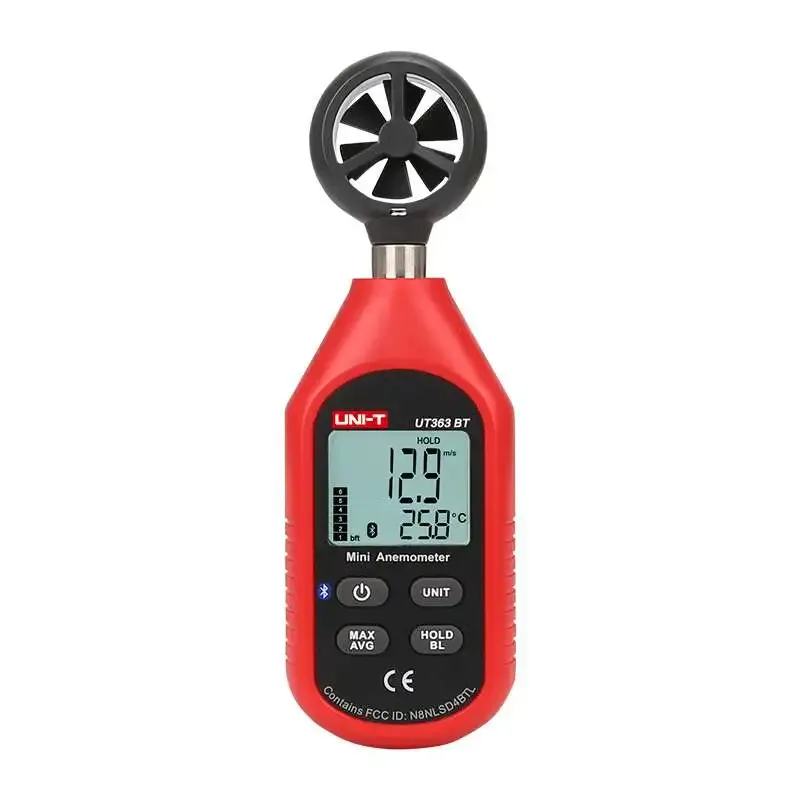 مقياس الرياح المصغّر UNI-T UT363-BT مع بلوتوث وقياس الحرارة