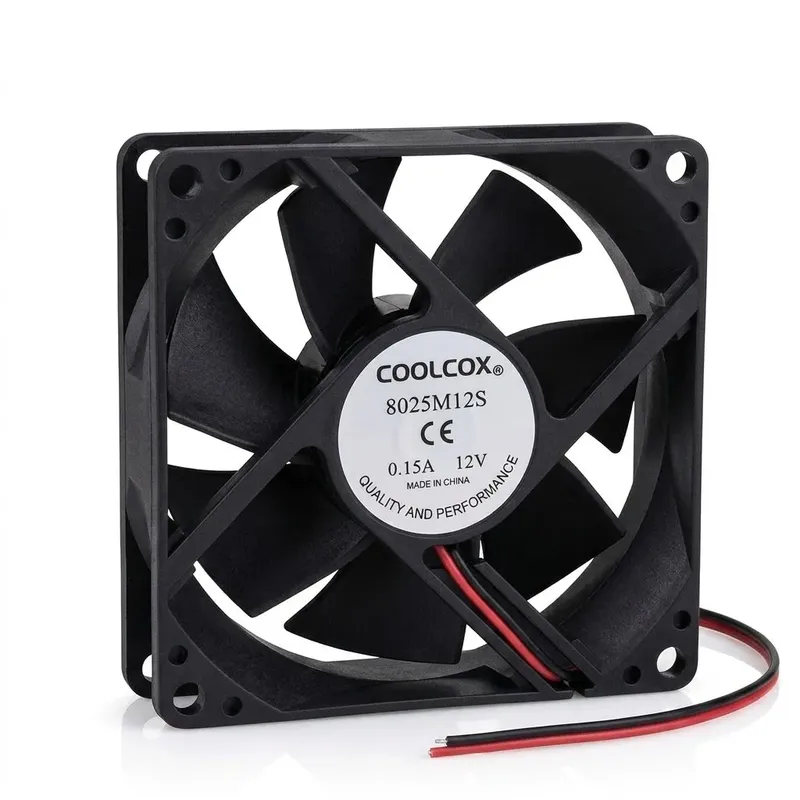 مروحة تبريد Coolcox 8025M12S بجهد 12 فولت وتيار 0.15 أمبير