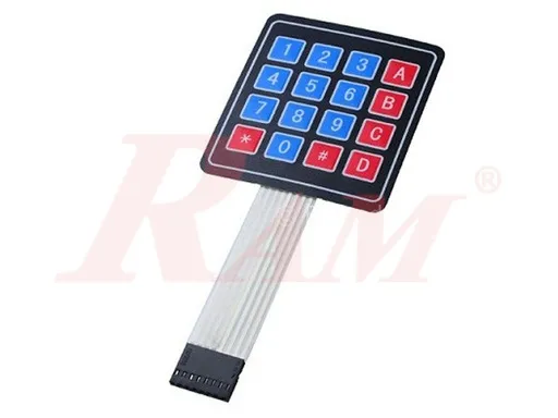 KP-200 Standard Matrix Keypad 4x4 Flat, Numeric Layout, Grade B