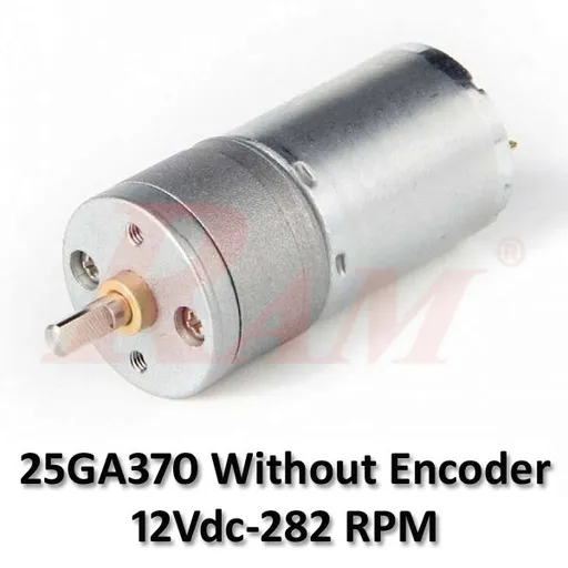 25GA370 DC Geared Motor 12Vdc 282 rpm, No Encoder, 4mm Shaft