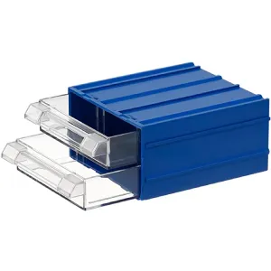 MANO MK-31 Blue Plastic Storage Drawer, 2 Drawers, 110×120×62 mm