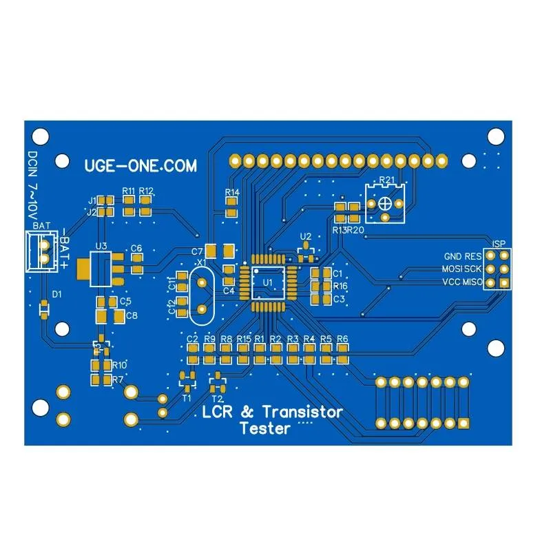 لوحة PCB لجهاز اختبار LCR والترانزستور بمعالج ATmega328