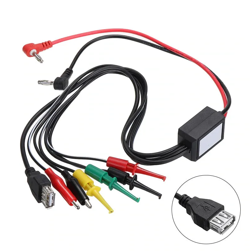 USB Port Multimeter Test Lead Kit with Alligator, Hook and Banana Plugs