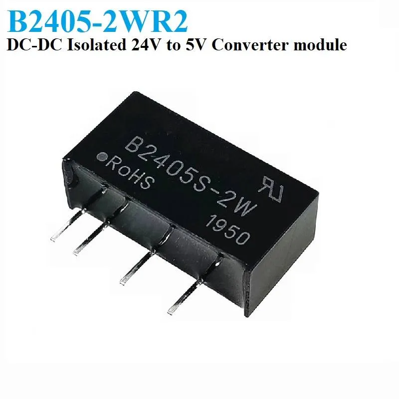 محول DC-DC معزول Mornsun B2405S-2WR2 بقدرة 2 واط من 24 فولت إلى 5 فولت