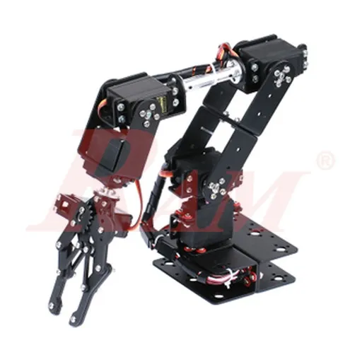 Complete 6-DOF Aluminum Robotic Arm Kit with 6 Servo Motors