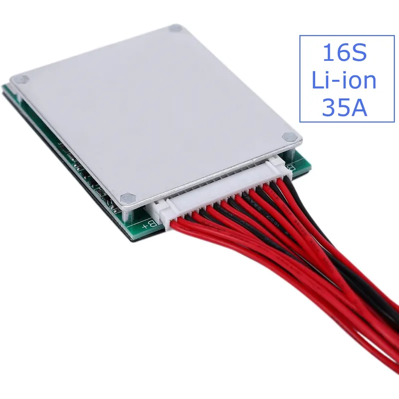 16S 35A 60V Li-ion BMS with Cell Balancing & Aluminum Heat Sink